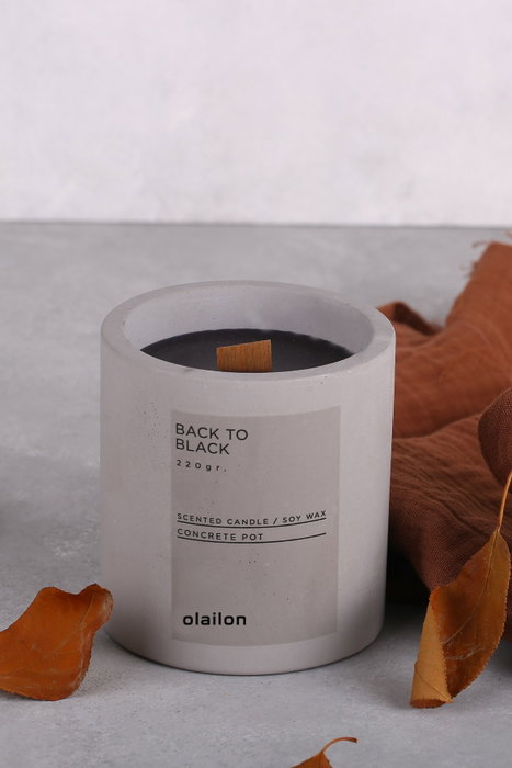Aberto Design Vela Perfumada Back To Black Hormigón Aroma Vainilla Color Gris 8.5x9 cm